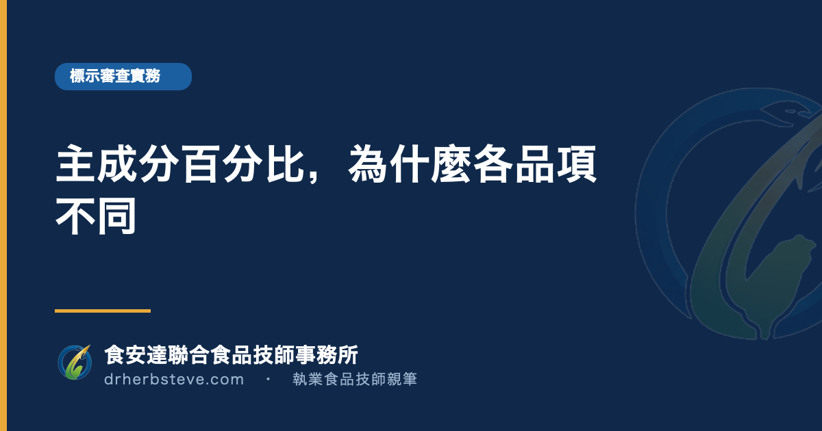 主成分百分比,為什麼各品項不同
